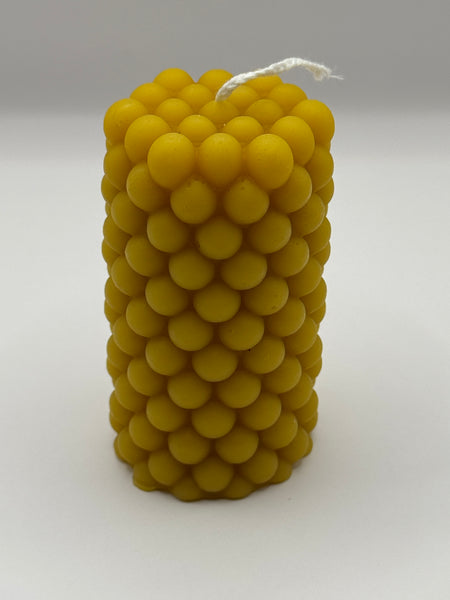 Bubble Pillar Beeswax Candle